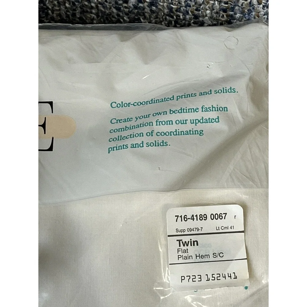 Vintage JC Penney Home Collection Twin Flat Sheet Solid Plain Hem Percale